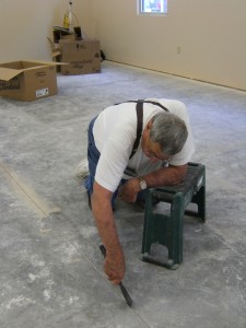 Preparing for new flooring First Presbyterian Church Huntsville Arkansas
